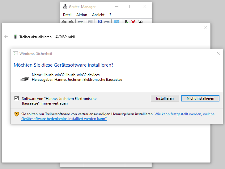 AVR ISP mkII Treiber installieren