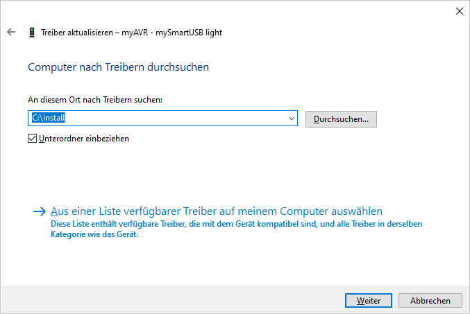 mySmartUSB light Treiber installieren