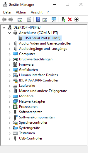 FTDI mit Windows-Treiber