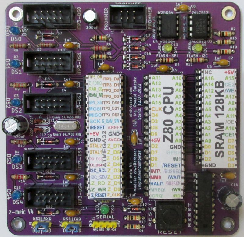 Bild 1b: z-meic Leiterplatte mit Bauelemente