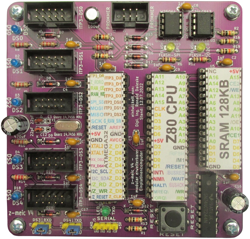 Bild 1. z-meic PCB bestückt mit Label