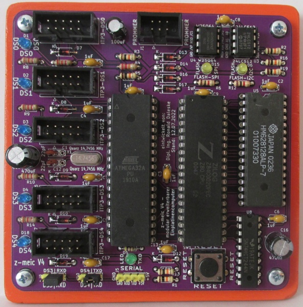 Bild 2. z-meic PCB bestückt ohne Label